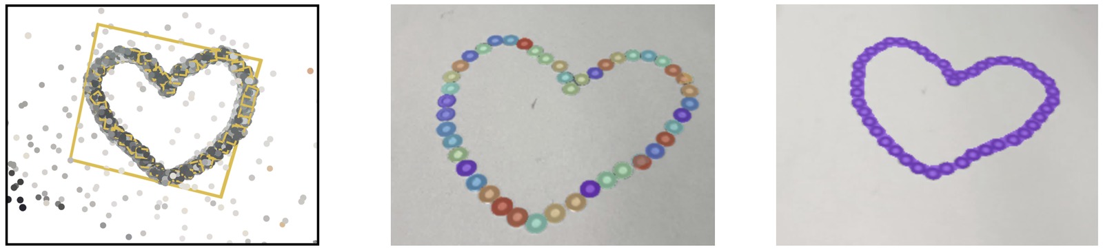 The same scene queried at two granularities: one heart, or 45 washers